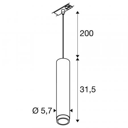SLV 1008473 GRIP! L, 1~ Pendelleuchte, GU10, Pendellänge 200 cm, 1x max. 6 W, gold / schwarz