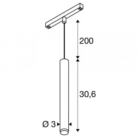 SLV 1008461 GRIP! S, 48V Pendelleuchte, Pendellänge 200 cm, 3000 K, 29°, DALI, schwarz / gold
