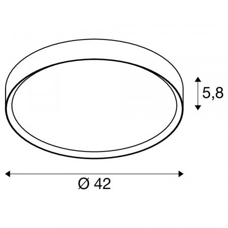 SLV 1008928 DECONA 42, CL, Sensor, Deckenaufbauleuchte, rund, 3000/4000K, 23 W, weiß