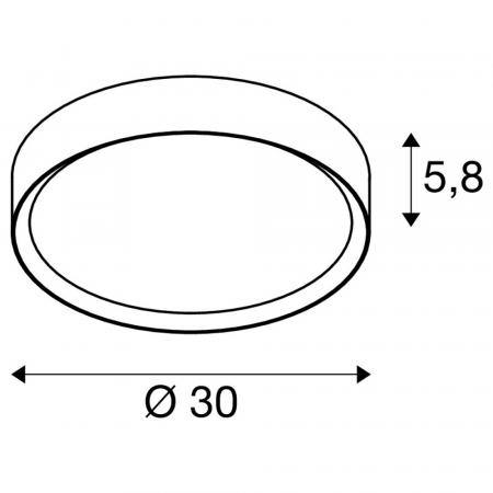 SLV 1008926 DECONA 30, CL, Sensor, Deckenaufbauleuchte, rund, 3000/4000K, 17 W, weiß