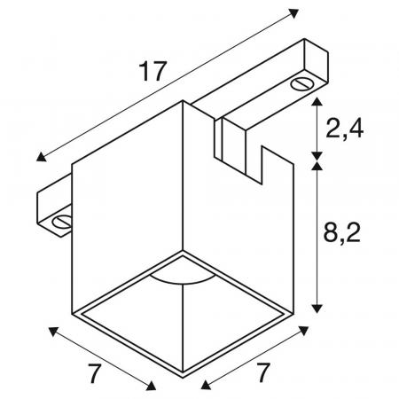SLV 1008991 FIX-IT!, 48V, DALI, eckig, Surface mounted track, Spot, 2000-3000K, 7.4 W, 36°, gold / schwarz