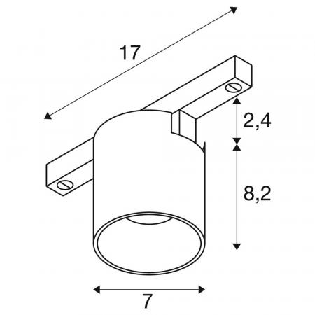 SLV 1008961 FIX-IT!, 48V, DALI, rund, Surface mounted track, Spot, 3000K, 6.6 W, 36°, weiß / schwarz