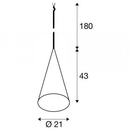 SLV 1009135 MAGICO 20 Pendelleuchte, E27, Pendellänge 180 cm, aluminium