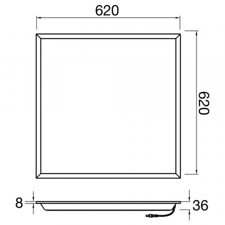 SLV 1010110 PANEL P 625 LED 21W 7474lm 3000K UGR19 Lichtpanel