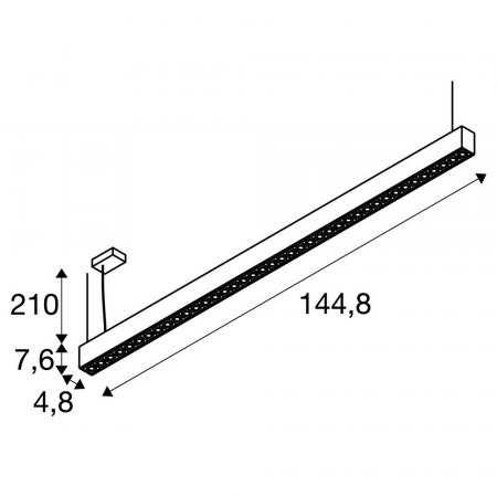 SLV 1010514 GLENOS PRO Pendelleuchte 1,5m DALI 3000K UGR16 schwarz