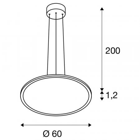SLV 1010428 PANEL 60 – runde LED Pendelleuchte DALI 29W 3000/4000K weiß UGR<19