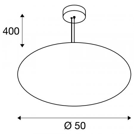 SLV 1010415 OLYPSO 50 Pendelleuchte E27 40W Ø 500 mm schwarz – große Design-Pendelleuchte mit Opalglas