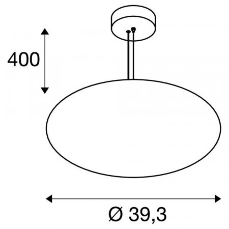 SLV 1010414 OLYPSO 40 Pendelleuchte E27 40W Ø 400 mm gold – elegante Design-Pendelleuchte mit Opalglas