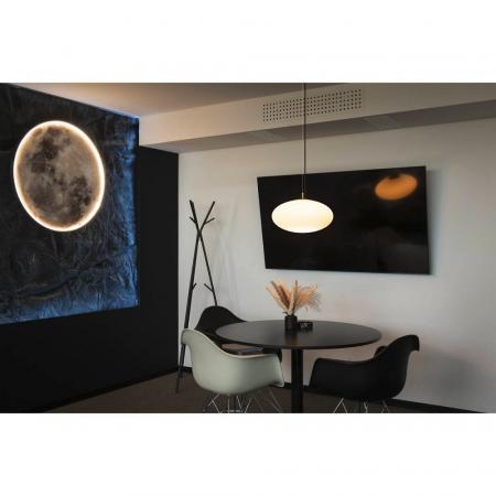 SLV 1010415 OLYPSO 50 Pendelleuchte E27 40W Ø 500 mm schwarz – große Design-Pendelleuchte mit Opalglas