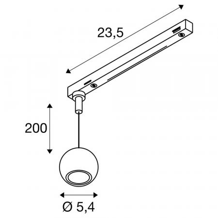 SLV 1010324 DYSKO 1~ Pendelleuchte PHASE 2700K Pendellänge 200 cm 36° schwarz/gold