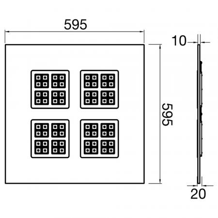 SLV 1010713 PAVANNO – LED Einbauleuchte 60x60 cm 17W 3000/4000/5000K UGR<19