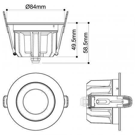 SLV 1010755 DOWNLIGHT P – LED Einbaudownlight 5W 4000K DALI IP54 weiß - Einbaudurchmesser: 6,8 cm
