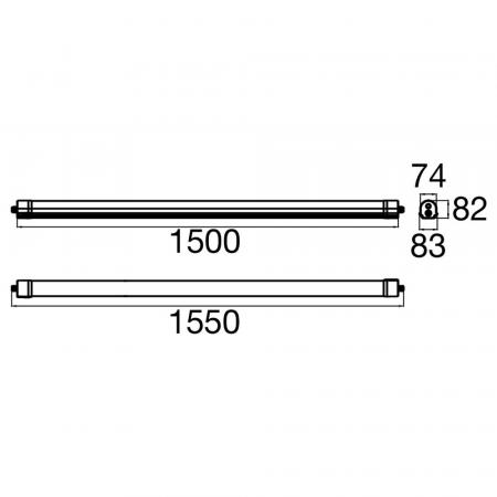 SLV 1010839 WATERPROOF V 1500 60 830/840/850 ML DALI IP66 – 23W LED Feuchtraumleuchte 1500mm 3000–5000K IK08