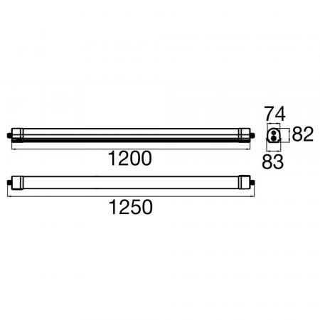 SLV 1010838 WATERPROOF V 1200 41 830/840/850 ML DALI IP66 – 17W LED Feuchtraumleuchte 1200mm 3000–5000K IK08