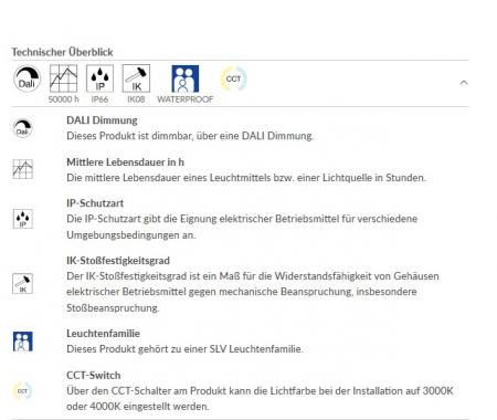SLV 1010838 WATERPROOF V 1200 41 830/840/850 ML DALI IP66 – 17W LED Feuchtraumleuchte 1200mm 3000–5000K IK08