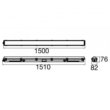 SLV 1010813 WATERPROOF C 1500 71 830/840/850 IP66 – LED Feuchtraumleuchte 26W CCT 3000/4000/5000K