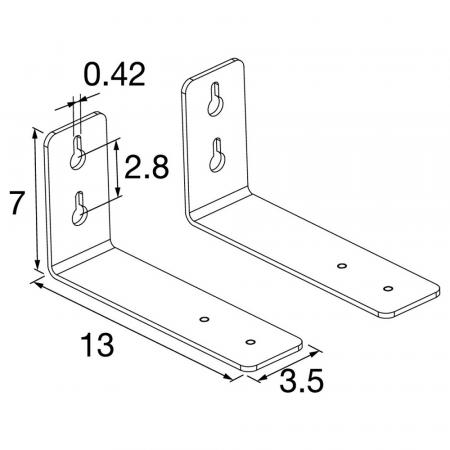 SLV 1010931 BATTEN FLAT P WALL BRACKETS 2pcs – Montagehalterung für LED Deckenleuchte Zubehör Stahl Weiß