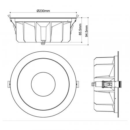 SLV 1011302 DOWNLIGHT P 230 40 WM 830 60 ML DALI WH IP54 – 20W LED Downlight 3000K weiß DALI