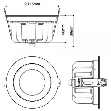 SLV 1011296 DOWNLIGHT P 115 18 WM 830 60 ML DALI WH IP54 – 11W LED Downlight 3000K weiß DALI