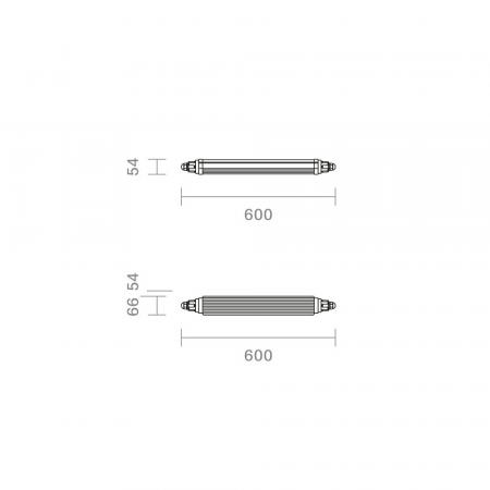 60cm Sigor Feuchtraumleuchte Tricolour 600 3-CCT 18W 3000/4000/5700K Tunable White IP65 120° 2100lm Ra80