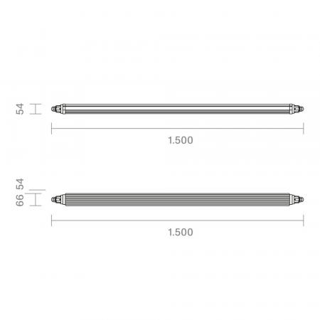 150cm Sigor Feuchtraumleuchte Tricolour 1500 3-CCT 46W 3000/4000/5700K IP65 120° 6000lm Ra80 Tunable White