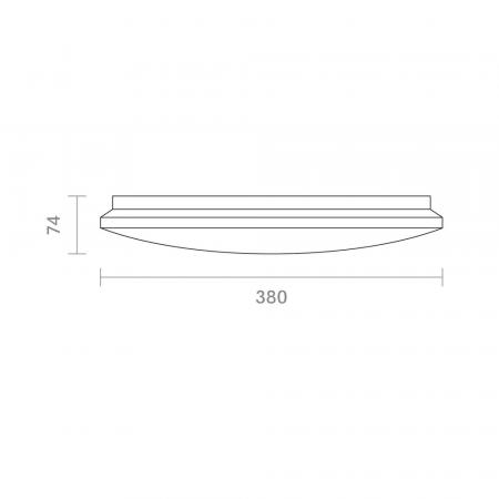 Sigor Aufbauleuchte Moon 380mm 3-CCT 24W 3000/4000K/5700K Tunable White IP44 120° Ra80