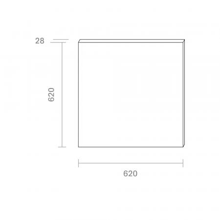 Sigor Ultra Flaches LED-Panel Aufbau weiß 62x62cm 36W 4000K 4320lm UGR<22 IP20