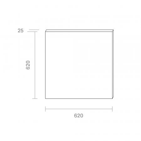 Sigor Backlit Panel Einbau Fled 620x620mm weiß UGR < 19 36W 3C IP40 90° 3500lm Ra80 ohne Treiber - 3000 - 5700 Kelvin