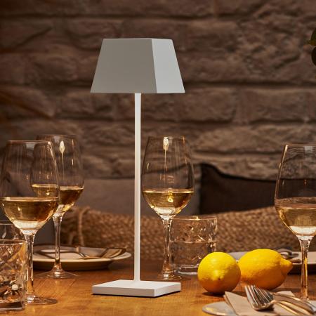 Sigor Akku-Tischleuchte NUINDIE eckig weiß 37cm dimmbar IP54 In & Out