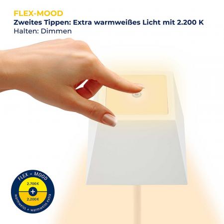 Sigor Akku-Tischleuchte NUINDIE eckig weiß 37cm dimmbar IP54 In & Out