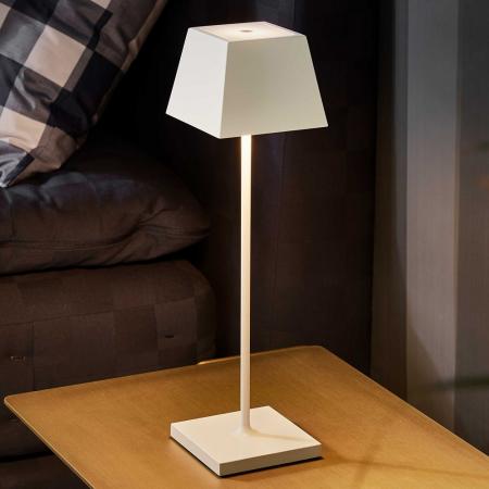 Sigor Akku-Tischleuchte NUINDIE eckig weiß 37cm dimmbar IP54 In & Out