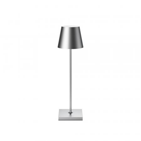 Sigor Akku-Tischleuchte NUINDIE rund silber dimmbar 38cm IP54 In- & Outdoor