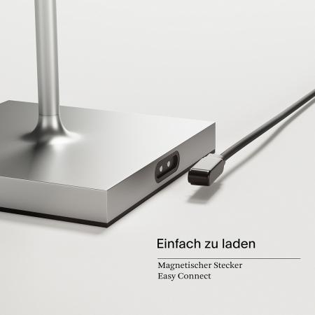 Sigor Mini Akku-Tischleuchte NUINDIE rund silber dimmbar 25cm IP54 In- & Outdoor
