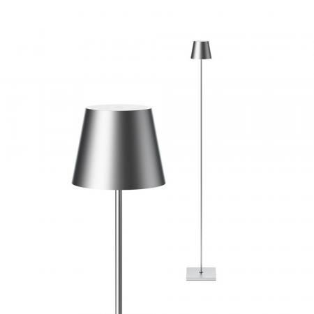 Sigor Akku-Stehleuchte Nuindie 1200mm silberfarben  rund 2,2W FlexMood 2200K/2700K IP54 168/197lm Ra85