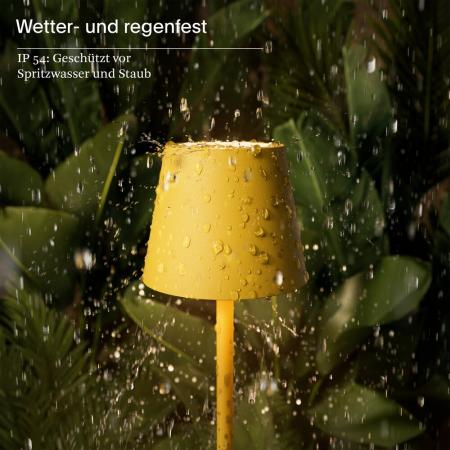 Sigor Akku-Tischleuchte Nuindie pocket 210mm sonnengelb 1,4W Flex-Mood 2200K/2700K IP54 Ra85 USB-C dim