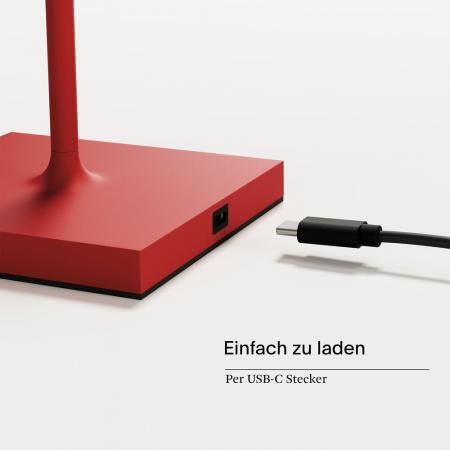 Sigor Akku-Tischleuchte Nuindie mini USB-C feuerrot 2,2W FlexMood 2200K/2700K IP54 168/197lm Ra85