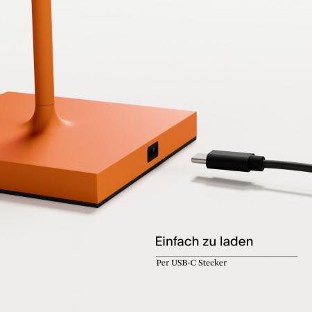 Sigor Akku-Tischleuchte Nuindie USB-C 380mm glutorange 2,2W FlexMood 2200K/2700K IP54 168/197lm Ra85