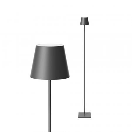 Sigor Akku-Stehleuchte Nuindie 1200mm graphitgrau rund 2,2W FlexMood 2200K/2700K IP54 168/197lm Ra85
