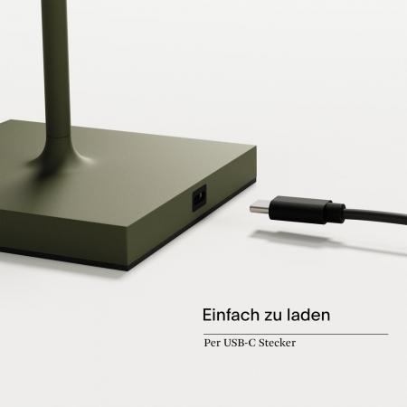Sigor Akku-Stehleuchte Nuindie 1200mm Tannengrün rund 2,2W FlexMood 2200K/2700K IP54 168/197lm Ra85