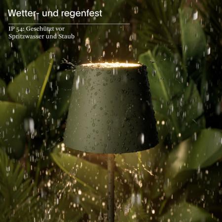 Sigor Akku-Stehleuchte Nuindie 1200mm Tannengrün rund 2,2W FlexMood 2200K/2700K IP54 168/197lm Ra85