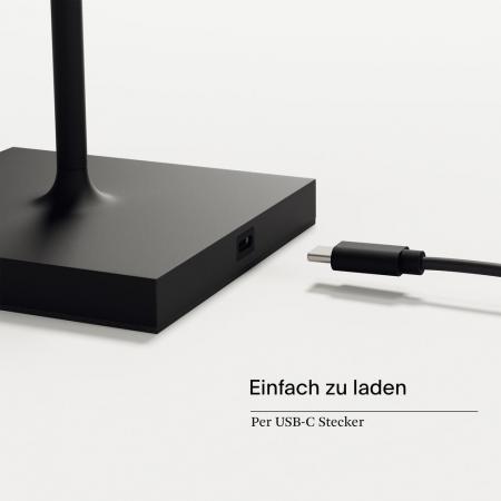 Sigor Akku-Tischleuchte Nuindie tango nachtschwarz 2,2W FlexMood 2200K/2700K IP54 168/197lm Ra85