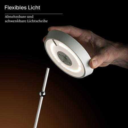 Sigor Akku-Tischleuchte Mahina USB-C 355mm Chrome 2,2W FlexMood 2200K/2700K IP20 168/181lm Ra85 dimmbar