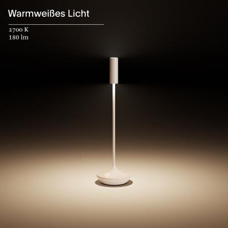 Sigor Akku-Tischleuchte Nucandle keramikweiß 1,6W 2700K IP54