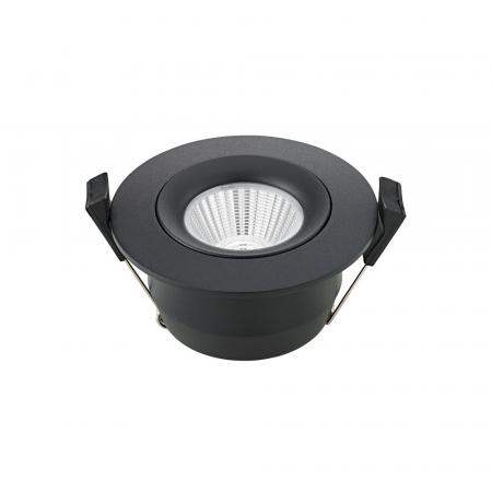 Sigor Einbauleuchte Argent IP54 BM68/83mm schwarz IP54 8W 3000K 36° 580lm Ra90 dim 360° schwenkbar
