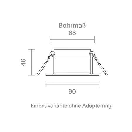Sigor Einbauleuchte Argent IP54 BM68/83mm schwarz IP54 8W 3000K 36° 580lm Ra90 dim 360° schwenkbar
