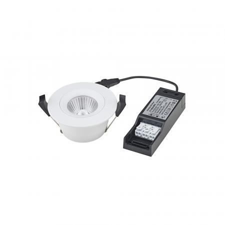 Sigor Einbauleuchte Argent IP54 BM68/83mm schwarz IP54 8W 3000-2000K 36° 430lm Ra90 360° schwenkbar - Dim-To-Warm
