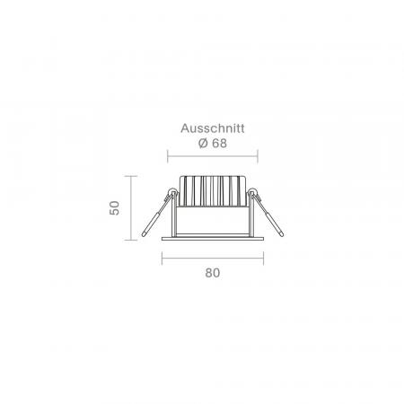 Sigor Einbauleuchte 68 Diled Low Glare 6W 380lm 2700K weiß 32° dim