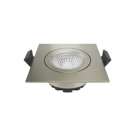 Sigor Einbauleuchte 68 Diled Eckig 6W 380lm 3000K stahl 36° dimmbar und mit hoher Farbwiedergabe