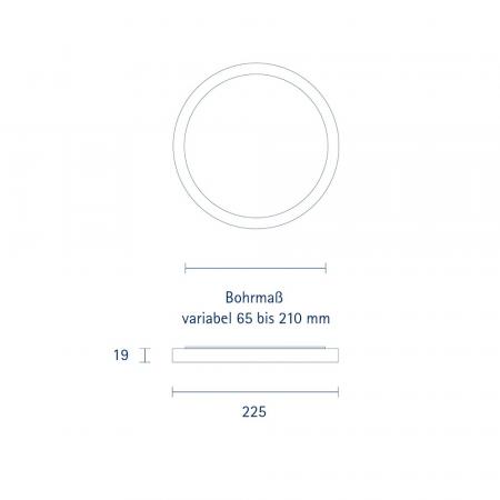 Variable LED-Deckenleuchte FLED ø22,5cm Ein-oder Aufbau umschaltbare Farbtemperatur Sigor