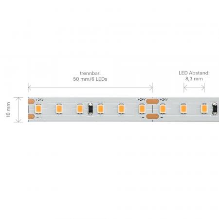 Sigor 9,6W/m EXPERT Vario Cut LED-Streifen 4000K 120 LED/m IP00 24V 883lm RA90 laufender Meter